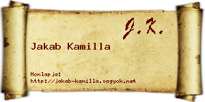 Jakab Kamilla névjegykártya